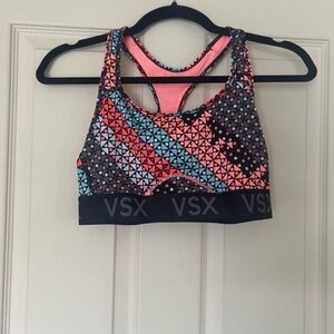 VSX Women's Geometric Sports Bra - Black and Pink